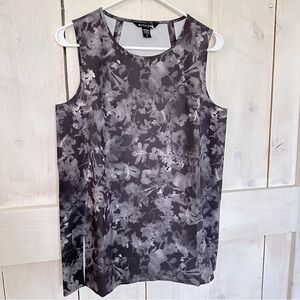 NWOT ATHLETA Refined Zephyr Athletic‎ Tank Top Grey/White Floral Packable Size S